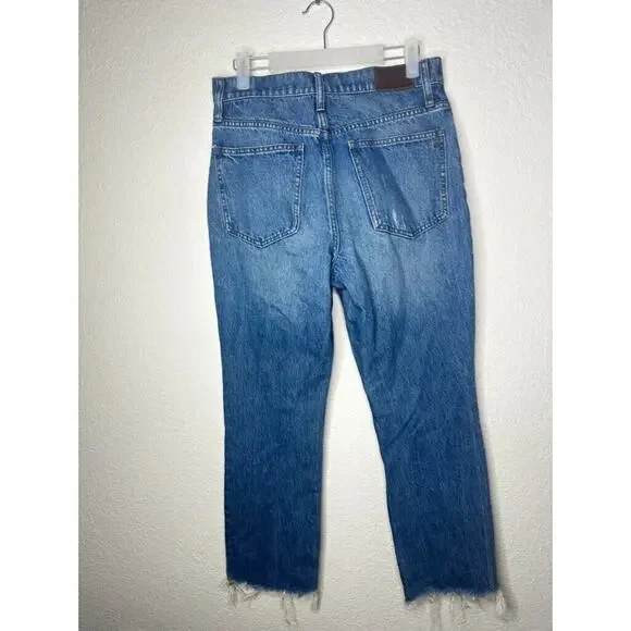 MADEWELL 30" Slim Demi-Boot Jeans in Danville Wash Ripped Edition Medium Wash - Picture 4 of 16